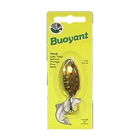 Thomas Buoyant Wobbler CastingTrolling Spoon, 1 34, 14 Oz, Gold T102-G